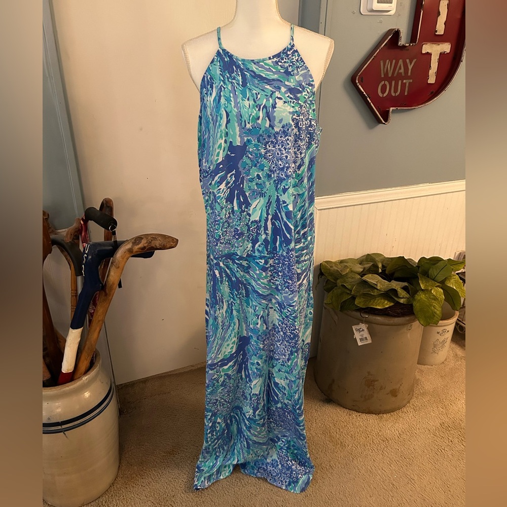 Lilly Pulitzer Turquoise and Aqua Floral Dress